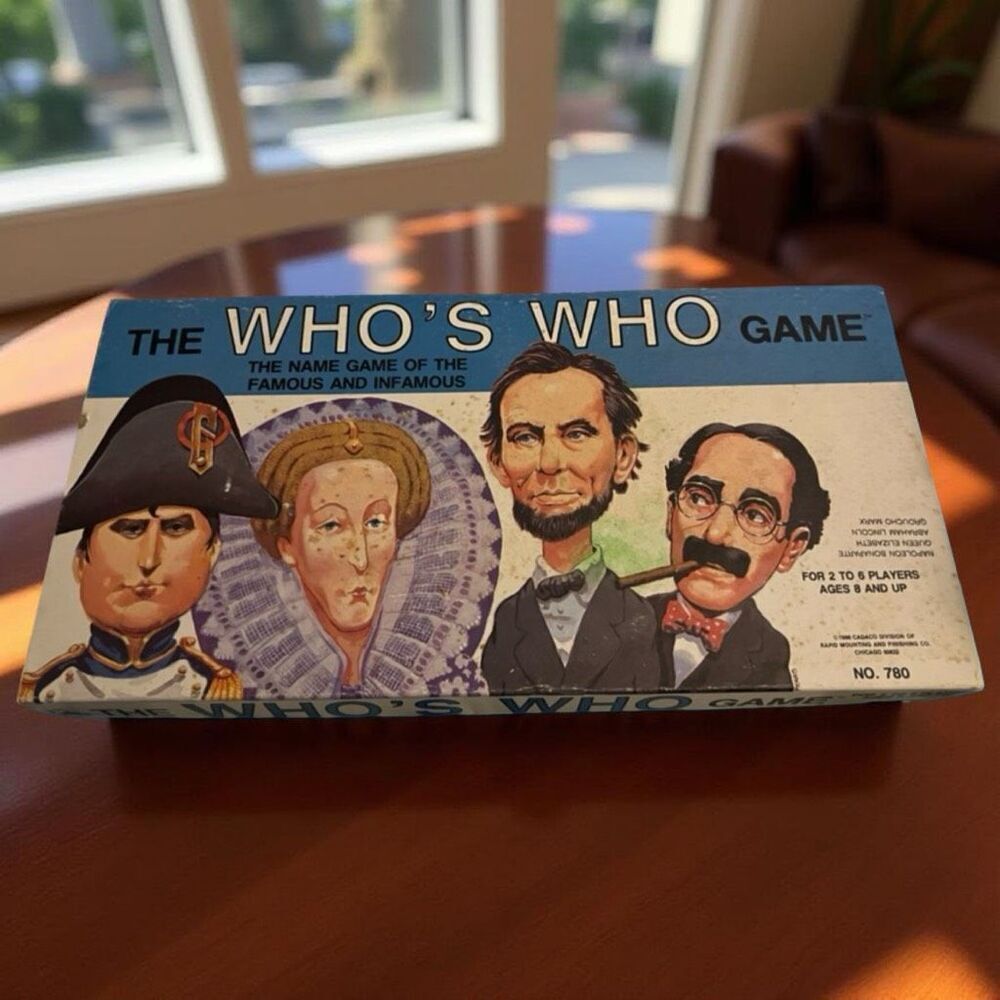 Vintage 1986 The Who's Who Game The Name Game of The Famous & Infamous COMPLETE